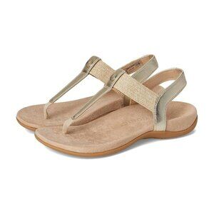 Vionic Brea Toe Post Slingback Sandal Gold Metallic Leather I9863L2700